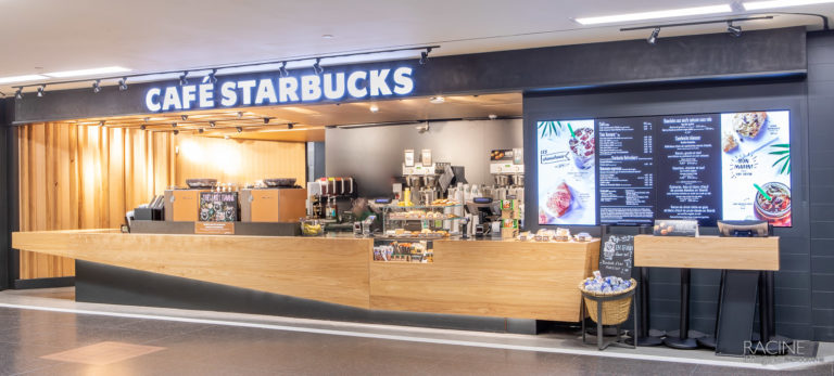 Photographe commercial, centre d'achat Gare Centrale Montréal Café Starbucks